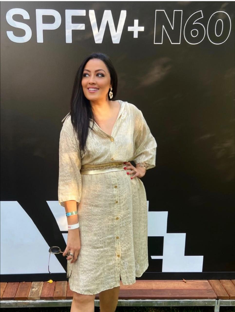 A Influencer Kizzy Bortolo no SPFW de Maison SPA - Créditos da foto: Divulgação